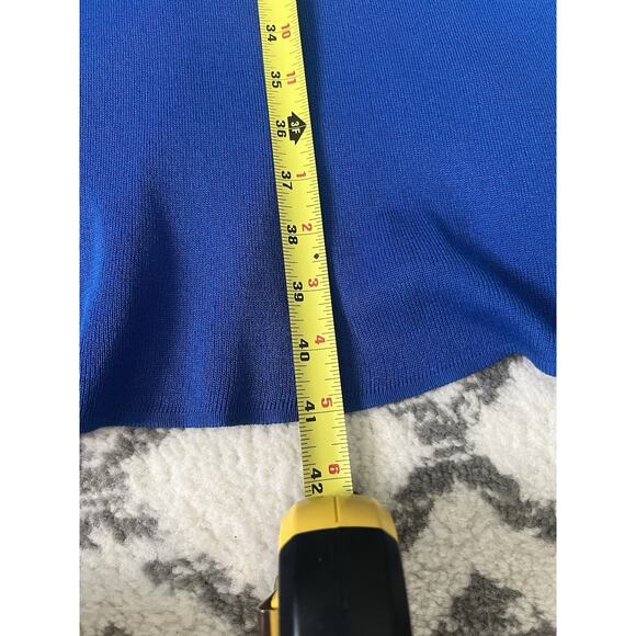 MING WANG Royal Blue Lace Grommet Soft Knit Sheath Dress - Picture 10 of 10